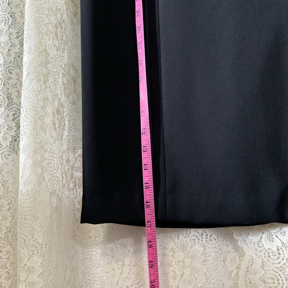 Worthington Black Lined Long Dress‎ Round Neck Short Sleeve Beaded Design Size 8 - Picture 5 of 9